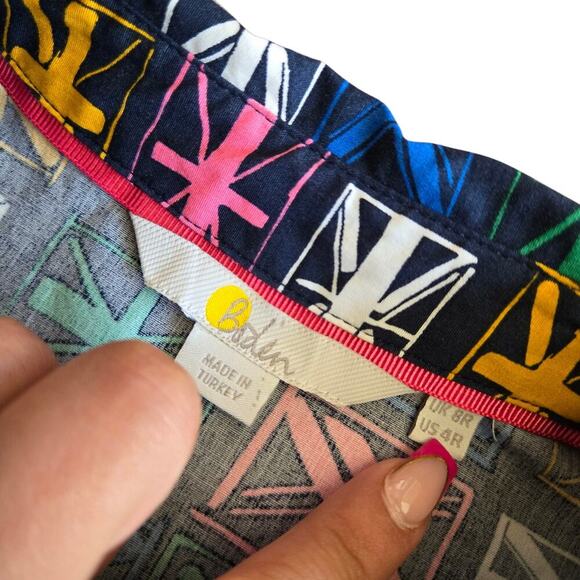 Boden Anastasia Shirt Dress In Navy Flags Women's Size: 4 - Picture 5 of 6